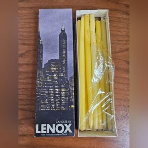 Vintage 10" Lenox Set of 9 Tiny Tapers Candles No. 505 Maize Yellow in Box